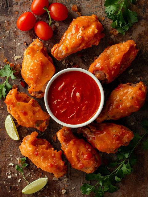 Buffalo-Flügel mit Gourmet-Sauce, Büffelflügel