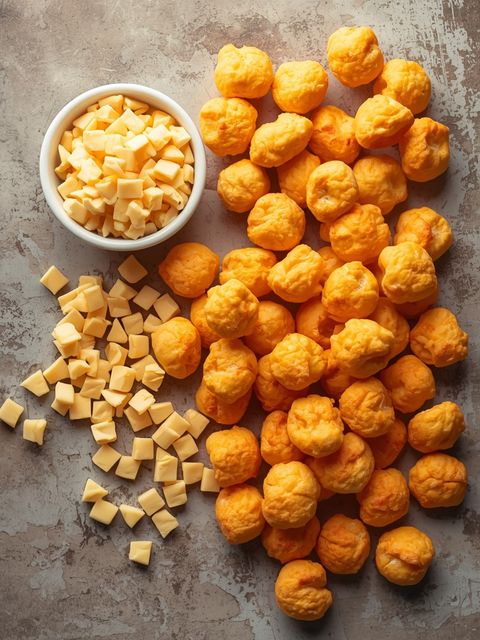 Vegane Crunch-Puffs mit weißem Cheddar-Geschmack, veganer weißer Cheddar