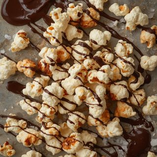 Popcorn mit Meersalz-Karamell und dunkler Schokolade