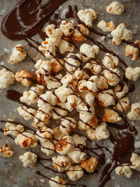 Popcorn mit Meersalz-Karamell und dunkler Schokolade