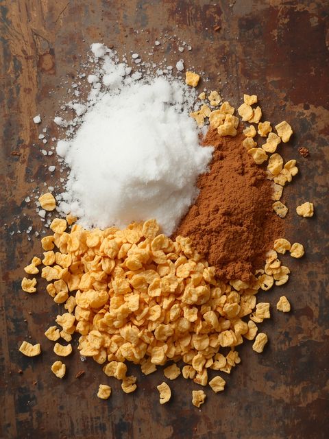 Natural Corn Flakes with Sugar and Cinnamon