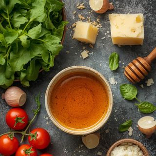 Salatdressing mit Honig und Parmesan