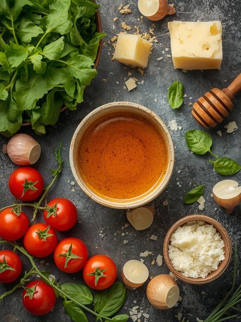 Salatdressing mit Honig und Parmesan