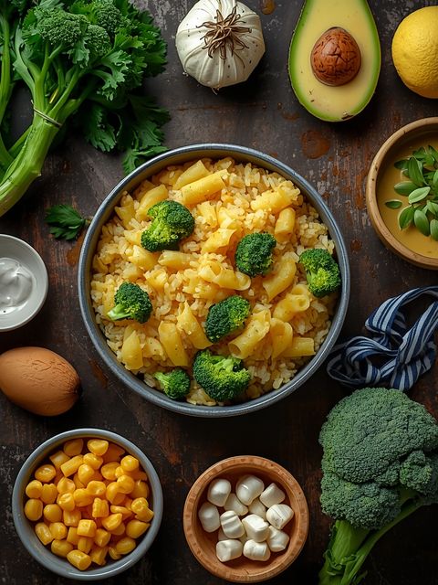 Food Club – Rice and Pasta in Cheddar Cheese Sauce with Broccoli