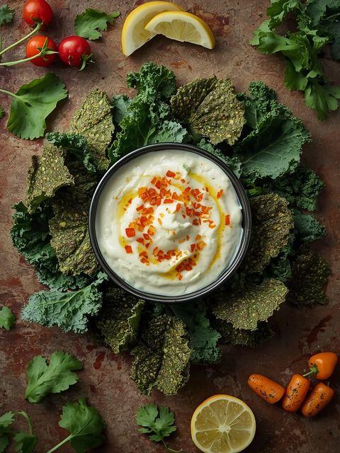Great Scott! – Kale Chips with Bombay Ranch Dip