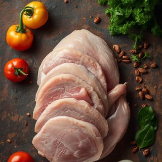 Turkey Breast, Schnitzel or Carvings, Grebraten (without Addition of Fat and Salt)