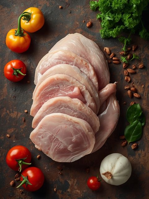 Turkey Breast, Schnitzel or Carvings, Grebraten (without Addition of Fat and Salt)