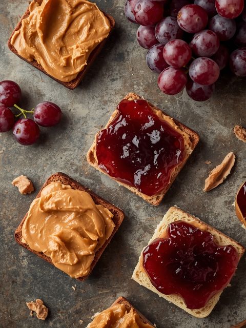 Peanut Butter & Grape Jelly Sandwiches, Peanut Butter and Grape Jelly