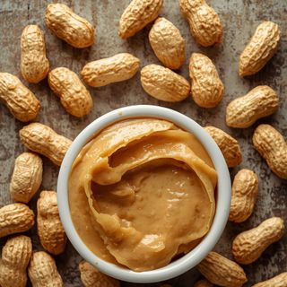 Leichte cremige Erdnussbutter aus gerösteten Erdnüssen