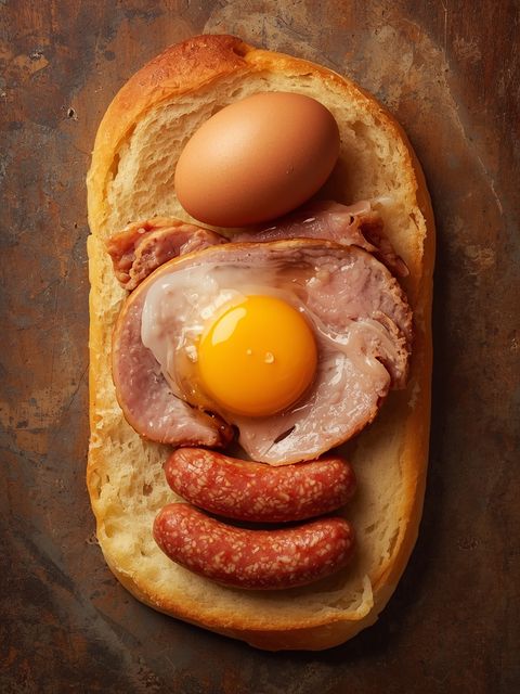 Egg, Turkey Sausage and Cheese in Bread