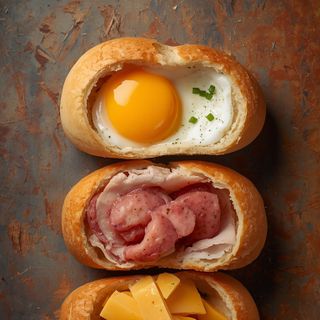 Egg, Turkey Sausage and Cheese in Bread