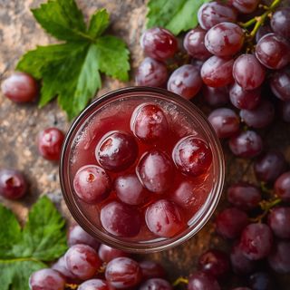 Knusprige Traubensoda, knusprige Trauben