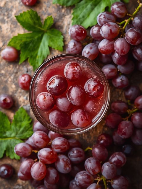 Knusprige Traubensoda, knusprige Trauben