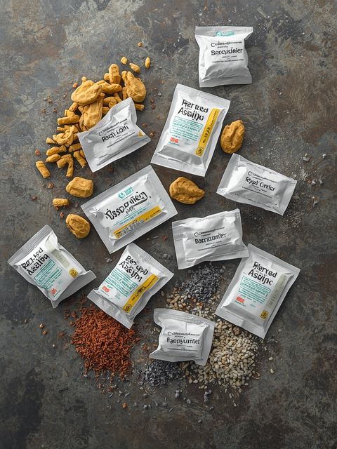 Damaged Zero-Calorie Aspartame Sweetener Packets