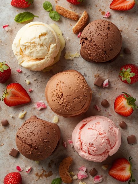 Neapolitanisches Vanille-, Schokoladen- und Erdbeeraroma-Eis, fettarm, mit Schokoladen-Waffel-Eissandwiches