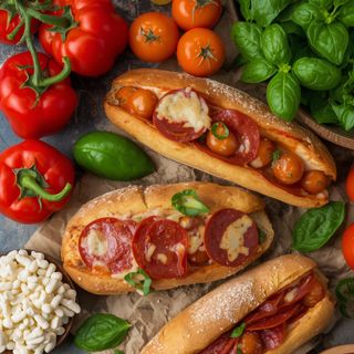 Pepperoni-Pizza-Sandwiches gefüllt, Pepperoni-Pizza