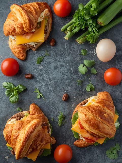 Sausage, Egg & Cheese Croissant Breakfast Sandwiches
