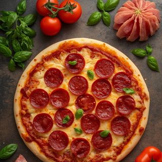 Pepperoni Pizza (Made with Pork, Chicken & Beef) on Thin Crust