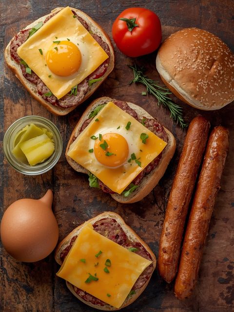 Sausage, Egg & Cheese Breakfast Sandwiches