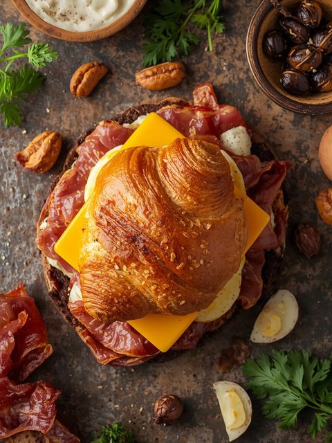 Bacon, Egg & Cheese Croissant Breakfast Sandwich