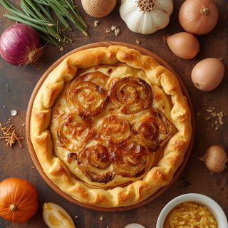 Onion Cake, Baked (with Puff Pastry)