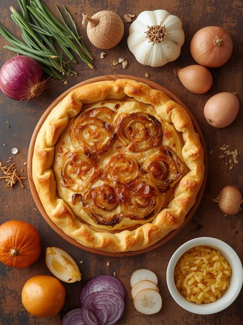 Onion Cake, Baked (with Puff Pastry)
