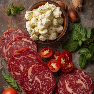 Salami mit Gorgonzola