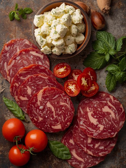 Salami mit Gorgonzola