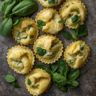 Tortellini mit Ricotta und Spinat