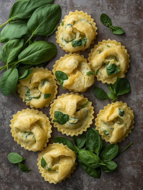 Tortellini mit Ricotta und Spinat