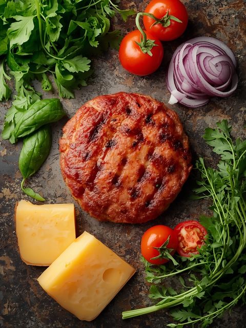 Grilled and Barbecue Patty with Gouda