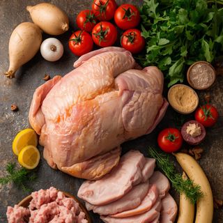 Truthahnbrust, Schnitzel oder Hackfleisch, roh