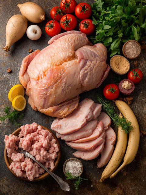 Turkey Breast, Cutlets or Ground, Raw