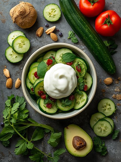 Gurkensalat mit Naturjoghurt