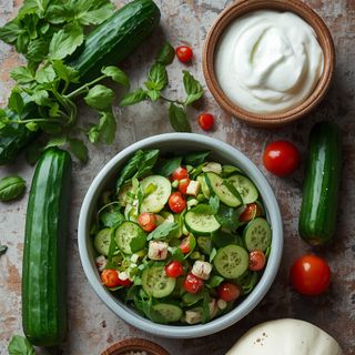 Cucumber Salad with Natural Yogurt