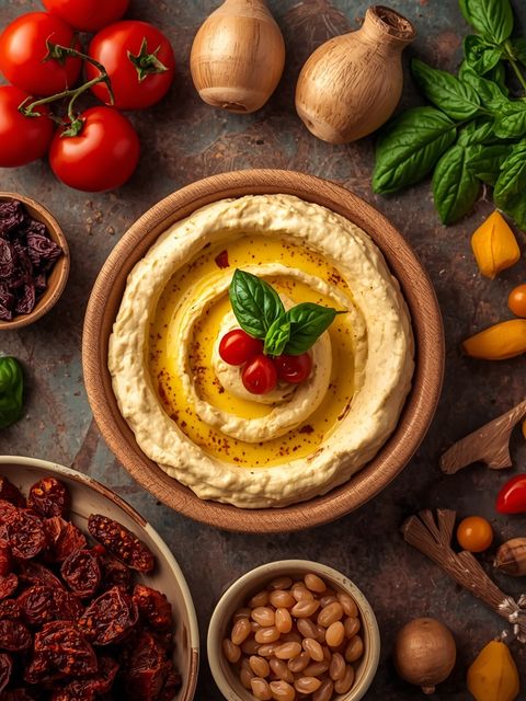 Hummus mit getrockneten Tomaten