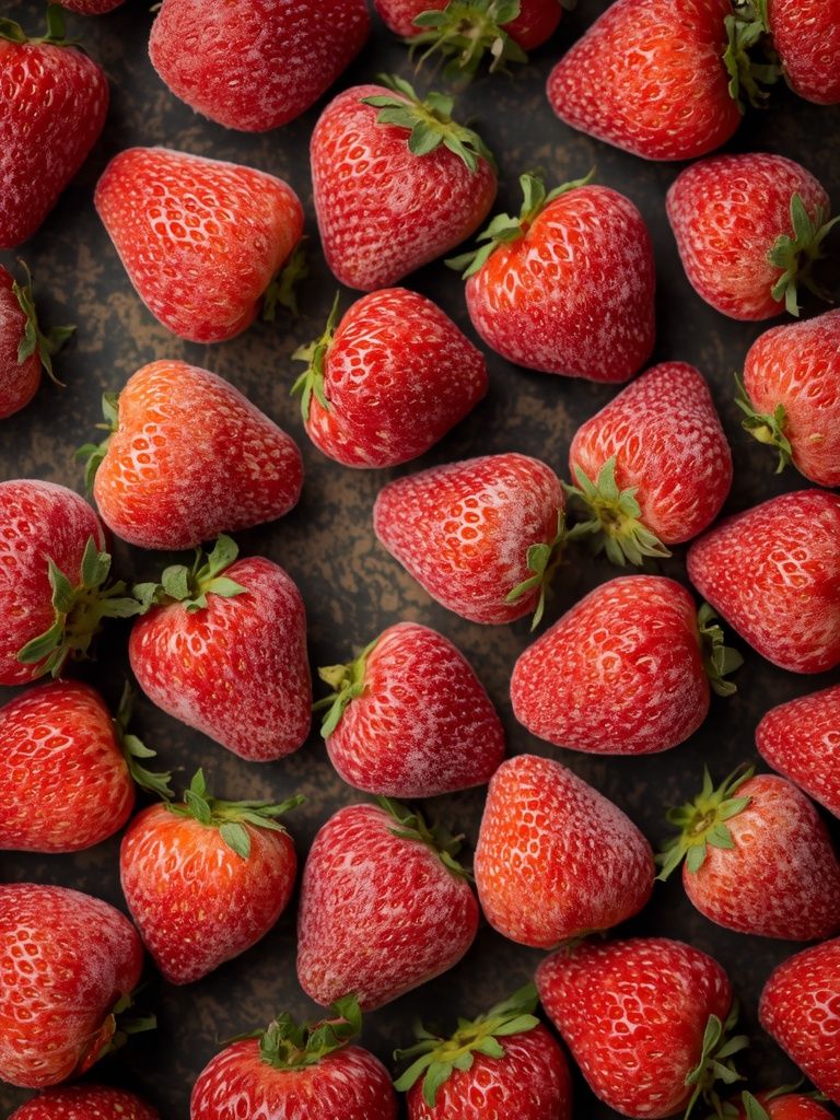 Gefrorene Erdbeeren