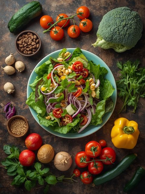 Frischer Salat, roh
