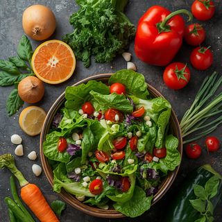 Frischer Salat, roh