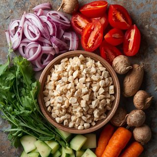 Vegetarian Chopped/Smoothed, Made of Mycoprotein, Raw