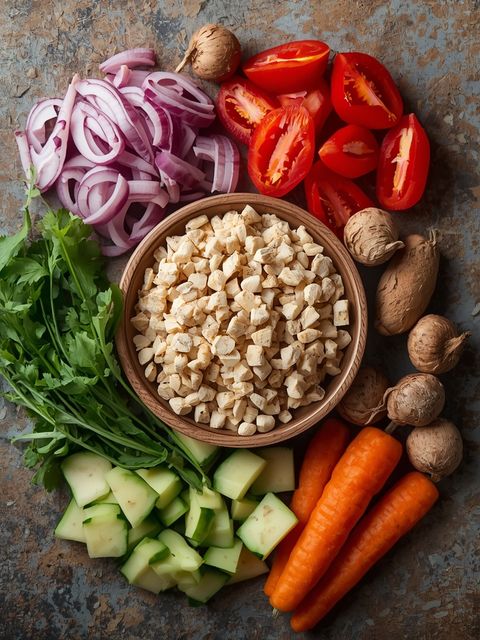 Vegetarisches gehacktes/geschnetzeltes, aus Mykoprotein, roh
