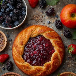 Blackberry Cake, Homemade (with Spicy-Sweet Shortcrust Pastry)