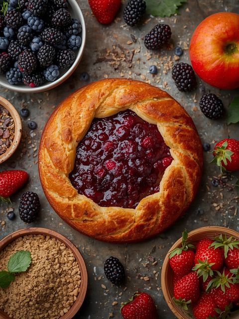 Brombeerkuchen, hausgemacht (mit pikant-süßem Mürbeteig)