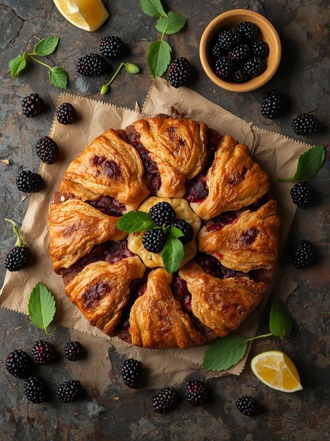 Blackberry Cake, Homemade (with Spicy-Sweet Shortcrust Pastry)
