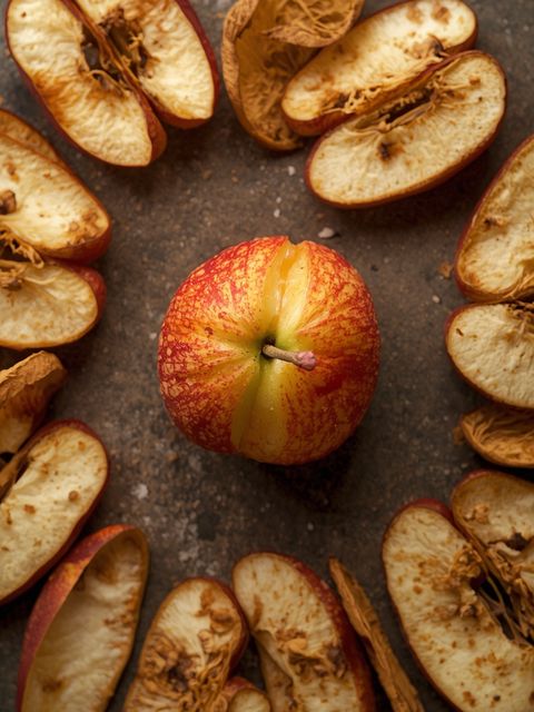 Apple, peeled, dried