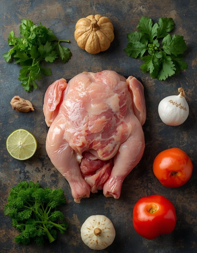 Hühnerschenkelfleisch mit Haut