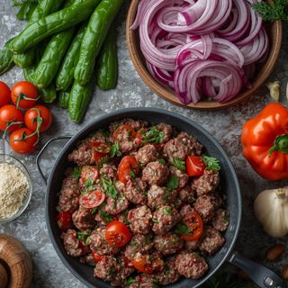 Siedfleischsalat zubereitet