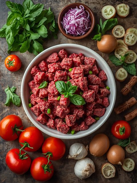 Sieved Meat Salad, Prepared