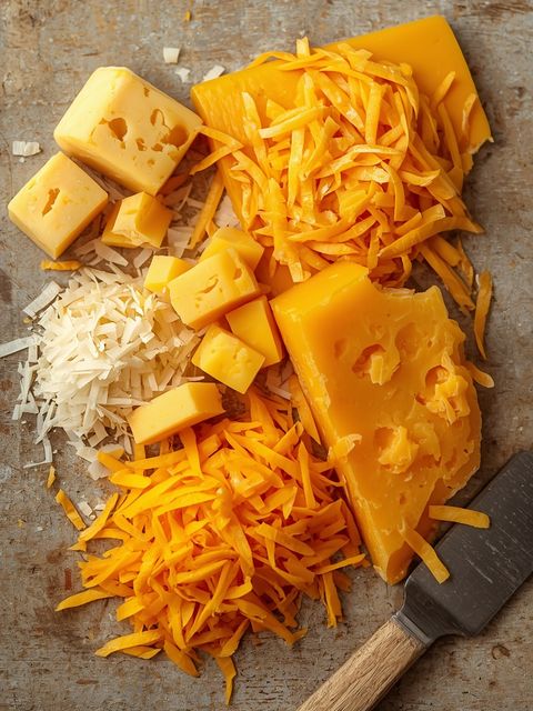 Vollfetter Cheddar, gerieben