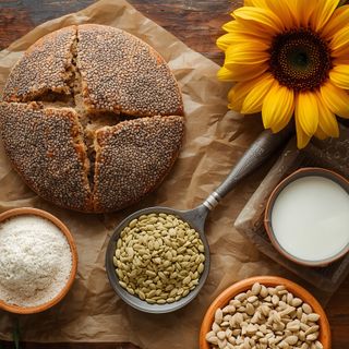 Brot aus Chiasamen, Sonnenblumenkernen und Quark – Low-Carb-Brot ohne Hefe und Mehl